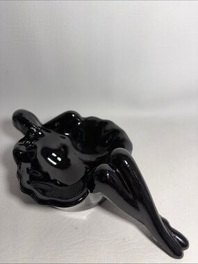 Crown Tuscan by MOSSER NEW Black Soap Dish Trinket Dish Porcelain